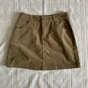 Corduroy Mini Skirt - Olive Green - Size Small